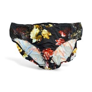Floral Print Lace Trim Panties Cacique